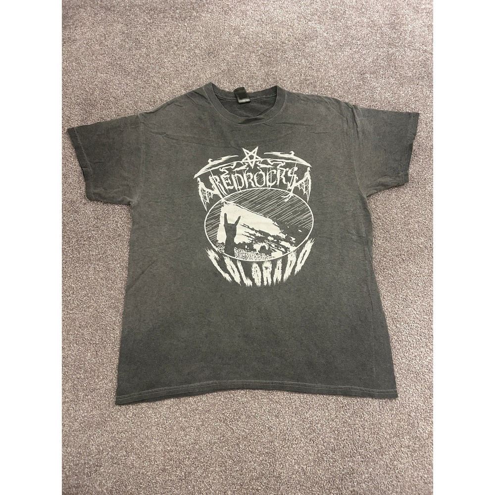 Colortone Red Rocks Colorado T-Shirt Mens Large Grey Excellent Metal Graphic Tee